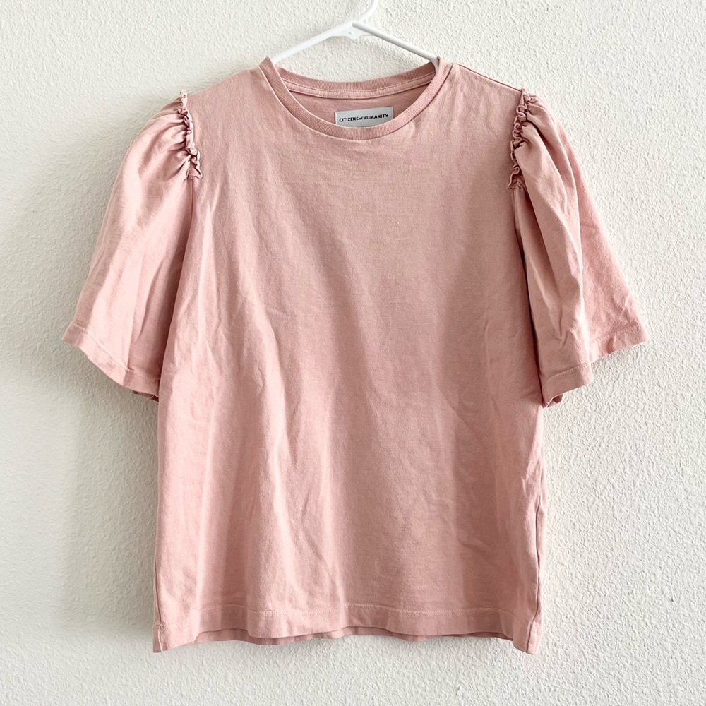 Citizens Of Humanity Vintage Rose Vera Gathered Shoulder Top Size Small - Picture 4 of 7